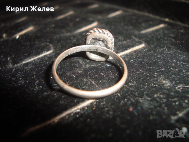 ВИНТИДЖ МЕДЕН ПОСРЕБРЕН ПРЪСТЕН с ГОЛЯМ ФАСЕТИРАН ЛУНЕН КАМЪК 17534, снимка 7 - Пръстени - 31260269