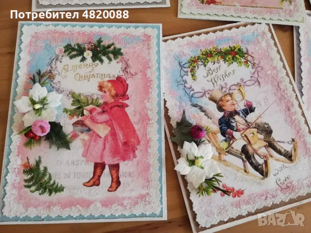 Коледни картички РЪЧНА изработка, снимка 5 - Коледни подаръци - 56425619
