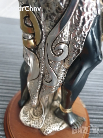 CIARTE Blackmoor статуетка посребрен резин 39см/италианска фигура на негър-войн/злато-сребро 925, снимка 12 - Статуетки - 52897142