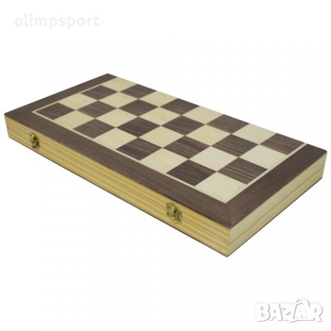 Комплект 3 в 1 класически настолни игри - шах, дама и табла, с интарзия от иглолистна дървесина. , снимка 3 - Шах и табла - 36625976