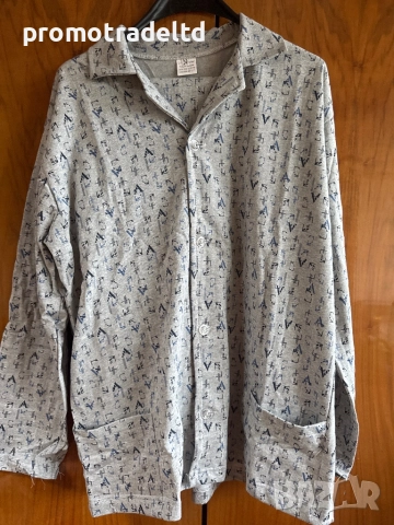 Българска ватирана мъжка пижама с копчета дълъг ръкав и панталон, снимка 2 - Други - 51921928