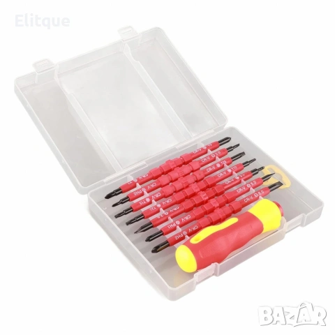 Професионален комплект двустранни изолирани отвертки с дръжка - 14в1, снимка 8 - Други стоки за дома - 53255920