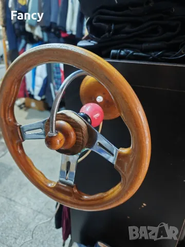 Страхотна стенна лампа - дървен волан, снимка 5 - Антикварни и старинни предмети - 49184353