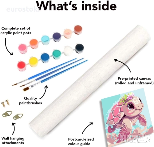 Pujeknm Комплект от 4 броя платно с рамка  за рисуване по номера със сладки животни за възрастни , снимка 3 - Картини - 52514916