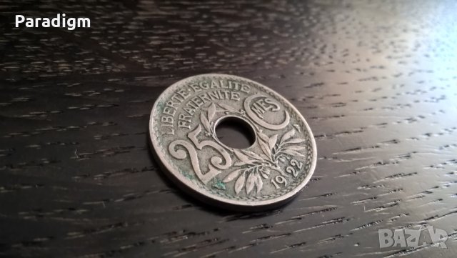 Mонета - Франция - 25 сентима | 1922г.