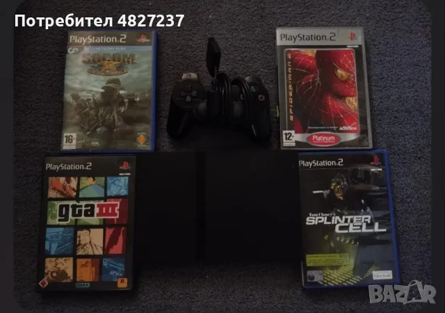 PS2 с игри и контролер 