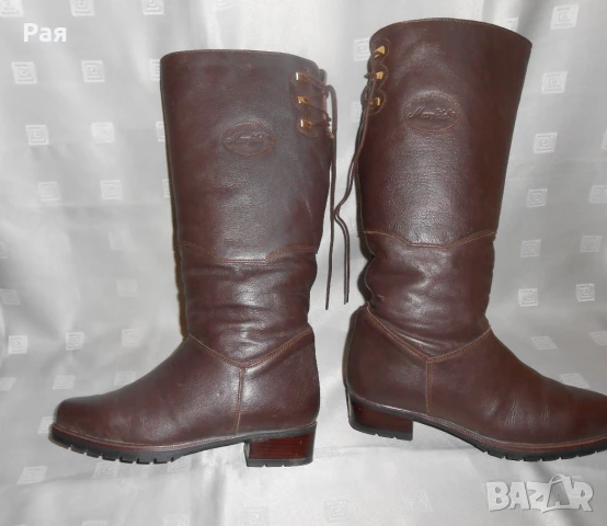 Кафеви кожени ботуши marfild, снимка 3 - Дамски ботуши - 50676894