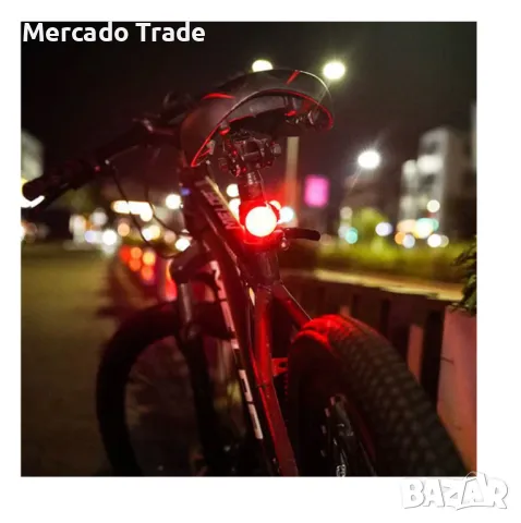 Комплект фар и Стоп за велосипед Mercado Trade, USB, снимка 4 - Аксесоари за велосипеди - 49881797