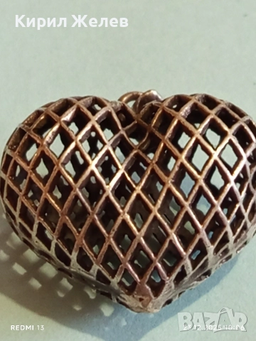 Арт сърцевиден сребърен медальон пендант финна ръчна изработка 40194, снимка 7 - Колиета, медальони, синджири - 52881918