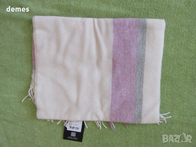  Нов кашмирен шал GOBI-лилаво и бяло, Монголия, снимка 6 - Шалове - 34036277