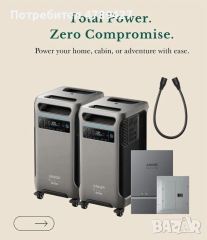 HOT SALE Anker SOLIX -F3800 Portable -Generator- Power Station with 400W Solar Panel, снимка 5 - Генератори - 54128806