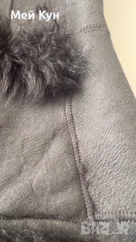 Черен елек от естествена кожа, снимка 4 - Елеци - 54245897