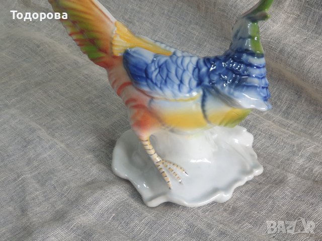 Голяма порцеланова фигура на папагал., снимка 7 - Антикварни и старинни предмети - 38184967