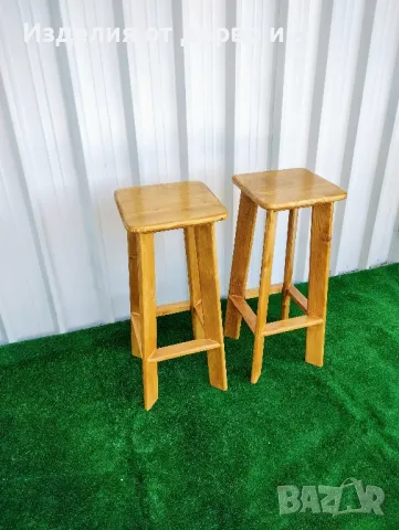 Дървени бар столове ръчна изработка , снимка 4 - Столове - 50287881