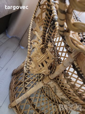 Паунов стол ратан естествен, снимка 7 - Столове - 42610436