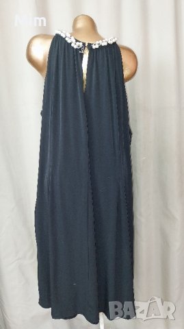 DONNA RICCO 2XL  Черна свободна  рокля с бели перли на синджир @, снимка 4 - Рокли - 42277522