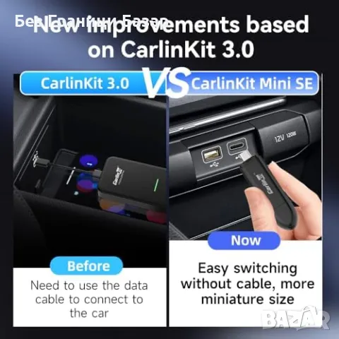 Нов Адаптер за безжичен CarPlay, 5GHz Bluetooth, Plug & Play за кола , снимка 11 - Друга електроника - 47618290