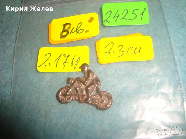 СТАРА ПОСРЕБРЕНА СТОМАНЕНА ФИГУРАЛНА АРТ АПЛИКАЦИЯ КОЛОЕЗДАЧ ФИГУРКА 24251