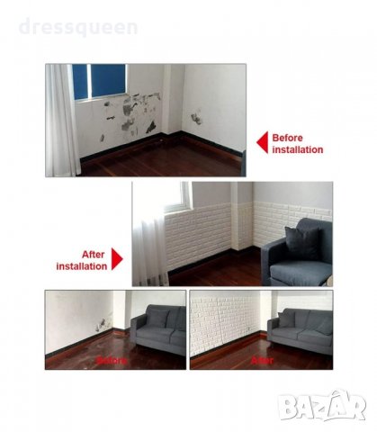 2990 Самозалепващ 3D тапет тухли за стена, снимка 11 - Други стоки за дома - 34257932