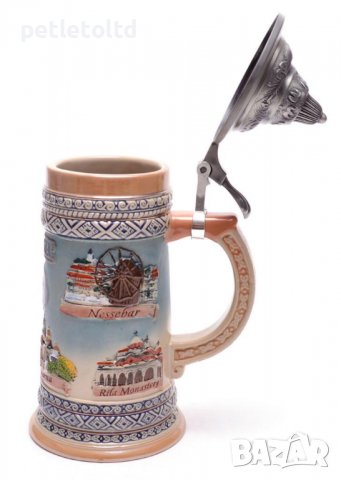 Сувенирна чаша с метално капаче, ГЕРБ на Р. България и знакови забележителности от страната, снимка 4 - Други - 37258999