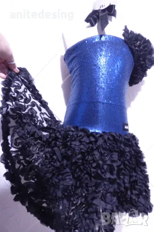 Детска рокля за спортни танци с пайети