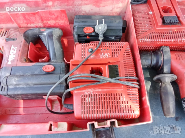 2 перфоратора Hilti комплект с батерий, снимка 7 - Перфоратори - 51073624