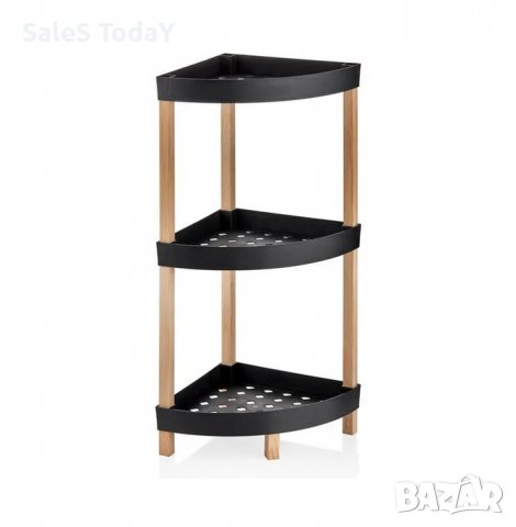Ъглов рафт, Дървена етажерка, органайзер за ъгъл, 3 места, 33х33х80см, снимка 2 - Етажерки - 36657160