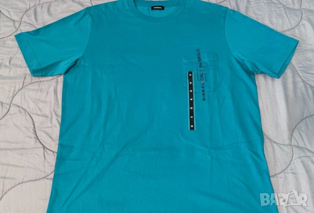 Diesel Тениска superior тъмно зелена M, снимка 1