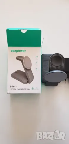 3-в-1 Безжична станция за зареждане с MagSafe iPhone 16/15/14/13, снимка 9 - Безжични зарядни - 49882278