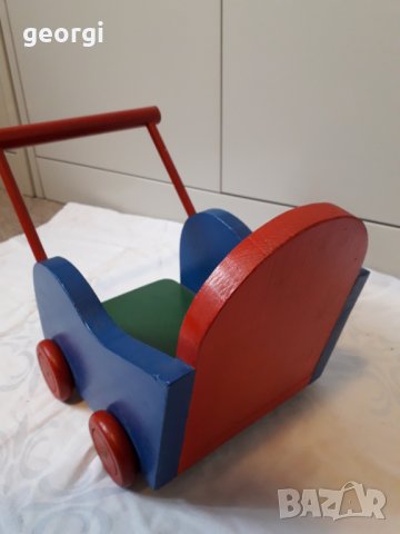 Дървена бебешка количка за кукли , снимка 4 - Кукли - 31362854