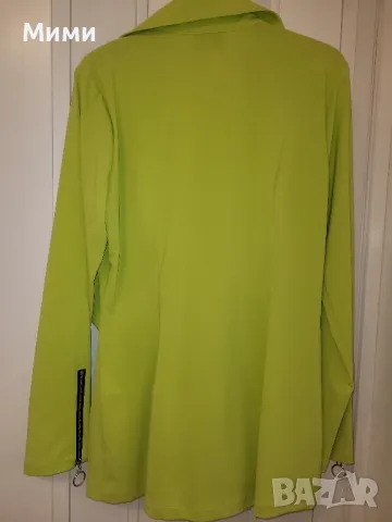 Електриково зелена туника риза, снимка 3 - Ризи - 47337477
