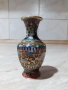 Cloisonne Клоазоне Красива малка ваза бронз клетъчен емайл, снимка 2
