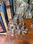 винтидж кристална гарафа с 6 чашки за ликъор, снимка 1