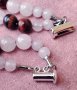Двойна гривна на любовта с мъниста Дзи, розов кварц и червено тигрово око, снимка 12