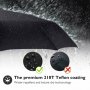 Нов Сгъваем ветроустойчив чадър автоматично отваряне Черен FYLINA , снимка 7