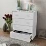 vidaXL Сайдборд с 4 чекмеджета, 60 x 30,5 x 71 см, бял（SKU: 242545）, снимка 2