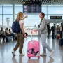 Детски куфар за момичета с колелца 360 от ABS Розов блясък мини 16" и малък 20", снимка 2