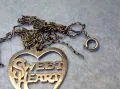 SWEET HEART СРЕБЪРЕН МЕДАЛЬОН СЪРЧИЦЕ СТЕРЛИНГОВО СРЕБРО 925 STER. AM АНГЛИЯс СРЕБЪРНА ВЕРИЖКА 25108, снимка 9