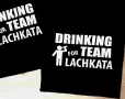 Тениски за ергенско парти с надпис и щампа Drinking team + име на младоженеца, снимка 2
