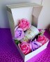 Чашка с надпис в кутийка и декорация рози от сапун , снимка 2