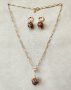 Позлатени комплекти от обеци и колиета с полускъпоценни камъни, снимка 4