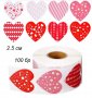 100 бр червени сърце сърца самозалепващи лепенки стикери за ръчна изработка за подарък Валентин , снимка 4
