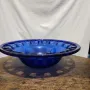 Голяма декоративна ретро кобалтово синя художествена стъклена купа Германия 🇩🇪, снимка 2