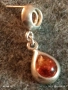 Висящи сребърни обеци с капковидна форма Балтийски кехлибар цвят коняк 38609, снимка 8