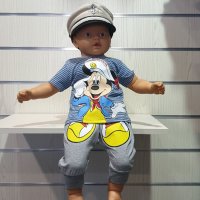 Нов бебешки моряшки сет/лот: комплектче Мики Маус с капитанска шапка, 3-6 месеца, снимка 2 - Комплекти за бебе - 29975086