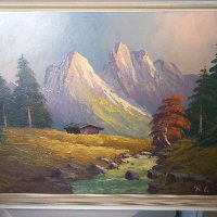Картина в дървена рамка "Планински пейзажи", снимка 3 - Картини - 42162467