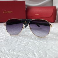 Cartier 2022 мъжки слънчеви очила с кожа, снимка 6 - Слънчеви и диоптрични очила - 38195936