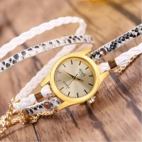 Дамски ръчен часовник тип гривна с верижки за увиване около китката. Цветове - бял или златен., снимка 4 - Дамски - 42881232