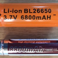 Акумулаторна батерия Li-ion BL26650 3.7V 6800mAh , снимка 3 - Друга електроника - 37004409