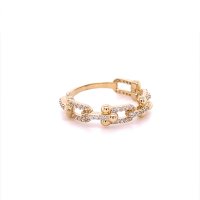 Златен дамски пръстен Tiffany 3,06гр. размер:55 14кр. проба:585 модел:20546-6, снимка 3 - Пръстени - 42815909